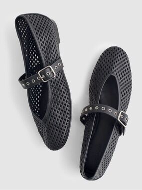 Madewell Leather The Remy Mary Jane Flat in True Black Size 8 NWOB Ballet Flat